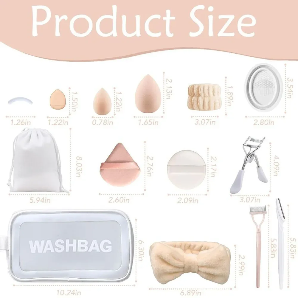 48Pieces white Professional Premium Synthetic Make up Brushes With Makeup Sponge